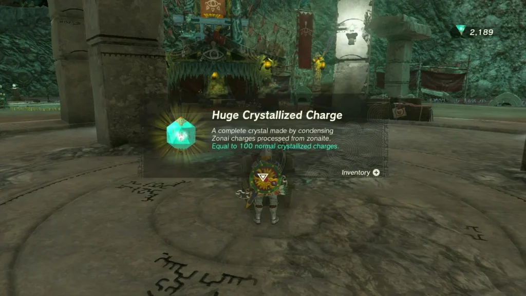 Huge Crystallized Charge item box beside the chest on the stone slab Huge Crystallized Charge item box beside the chest on the stone slab