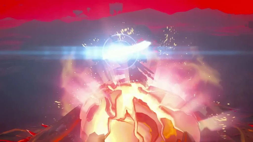 Final strike bursting from the Demon Dragon's forehead Final strike bursting from the Demon Dragon's forehead