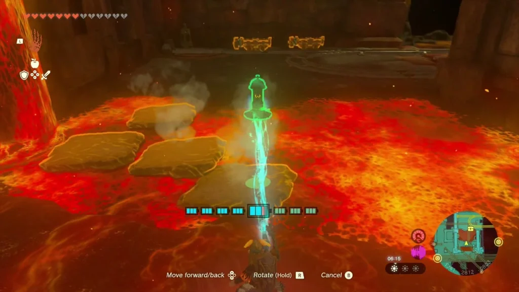 Hydrant spraying water on lava, forming stone slabs to cross Hydrant spraying water on lava, forming stone slabs to cross