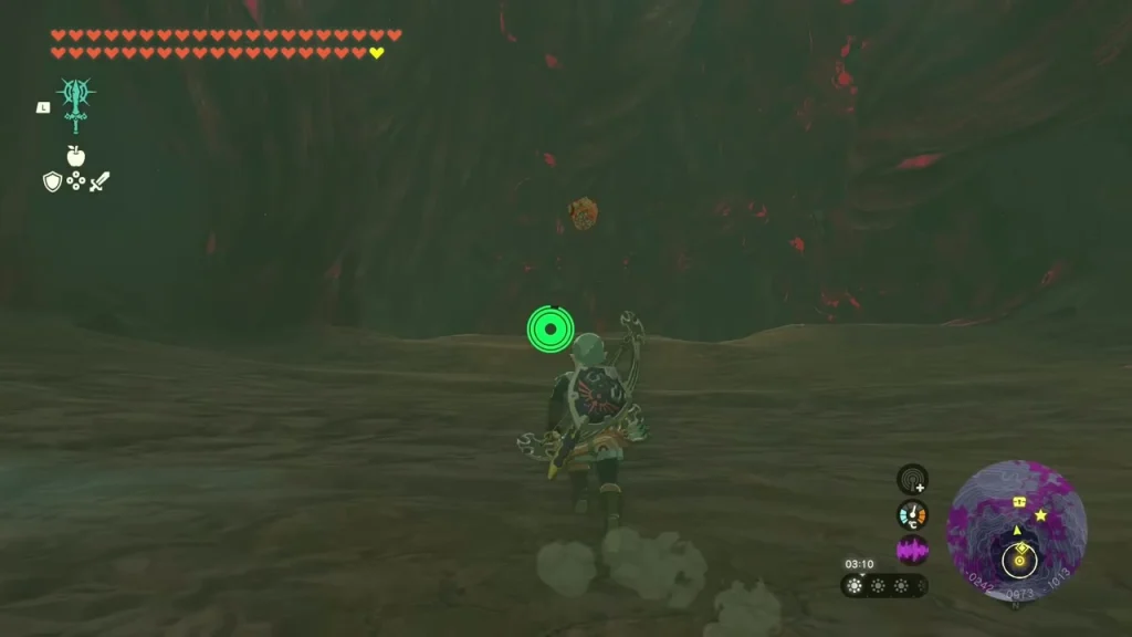 Gliding down inside the red-lit Hyrule Castle Chasm Gliding down inside the red-lit Hyrule Castle Chasm