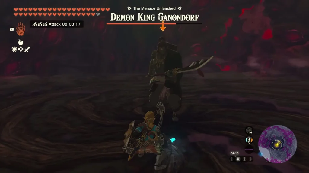 Ganondorf weapon swing with the Master Sword raised Ganondorf weapon swing with the Master Sword raised