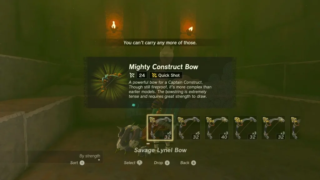 Mighty Construct Bow item card in the inventory after opening the chest Mighty Construct Bow item card in the inventory after opening the chest