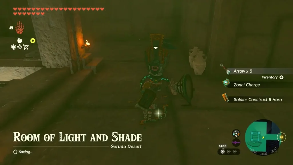 Construct near the entrance of the Room of Light and Shade Construct near the entrance of the Room of Light and Shade