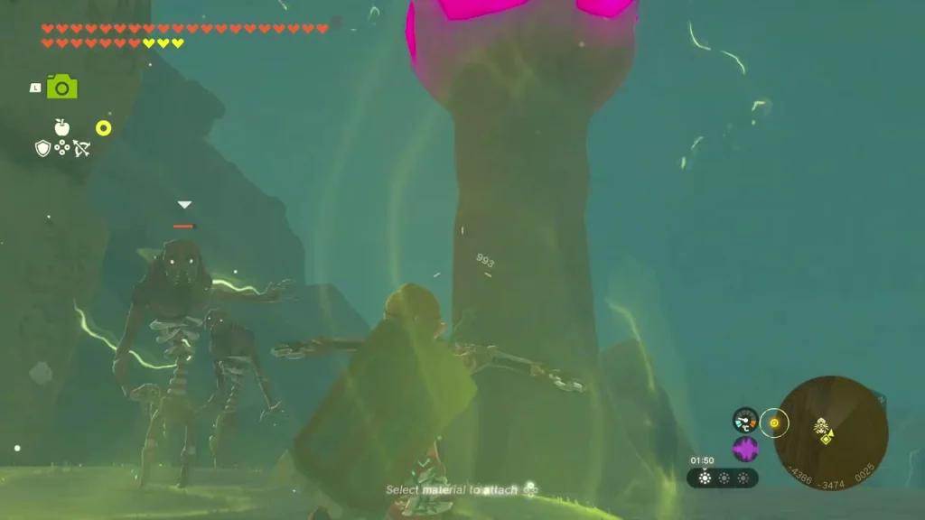 Pink hive atop a sand pillar with green lightning around it and a Gibdo below Pink hive atop a sand pillar with green lightning around it and a Gibdo below