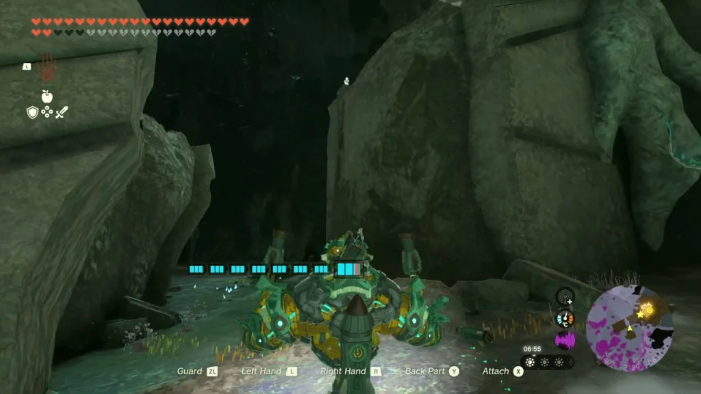 Mineru's Construct climbing a rocky slope near the temple Mineru's Construct climbing a rocky slope near the temple