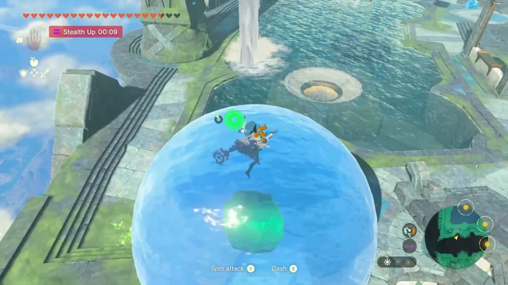 Stone ball rising inside a water bubble Stone ball rising inside a water bubble