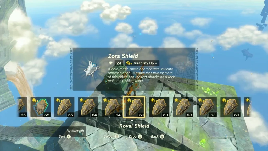 Zora Shield item box at the island chest Zora Shield item box at the island chest