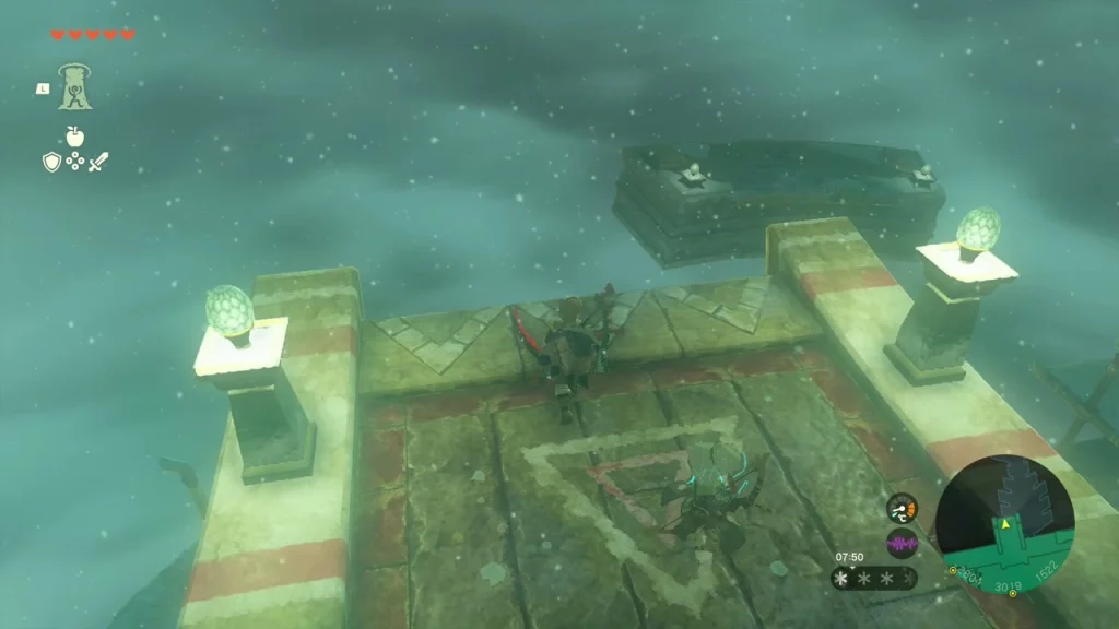 Floating ruin platform with two egg-shaped pedestals Floating ruin platform with two egg-shaped pedestals