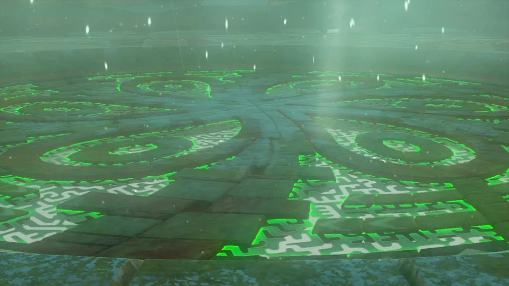Deck hatch ring lit green with rotating gear patterns Deck hatch ring lit green with rotating gear patterns