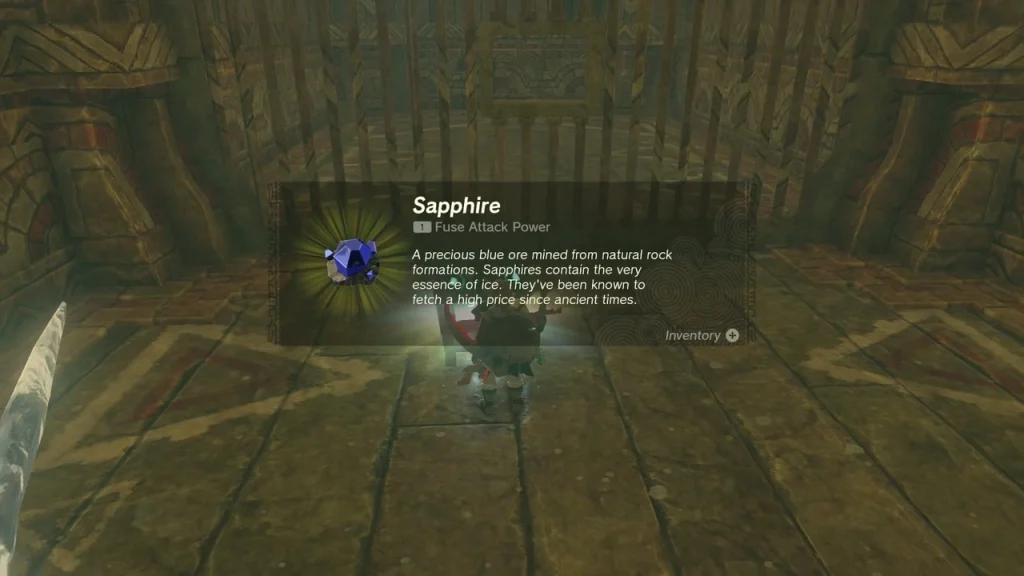 Sapphire item box above the chest pulled out of the cell Sapphire item box above the chest pulled out of the cell