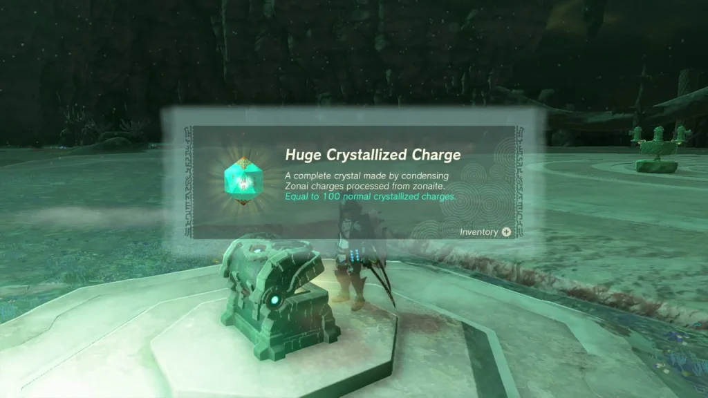 Huge Crystallized Charge item box over the pedestal chest Huge Crystallized Charge item box over the pedestal chest
