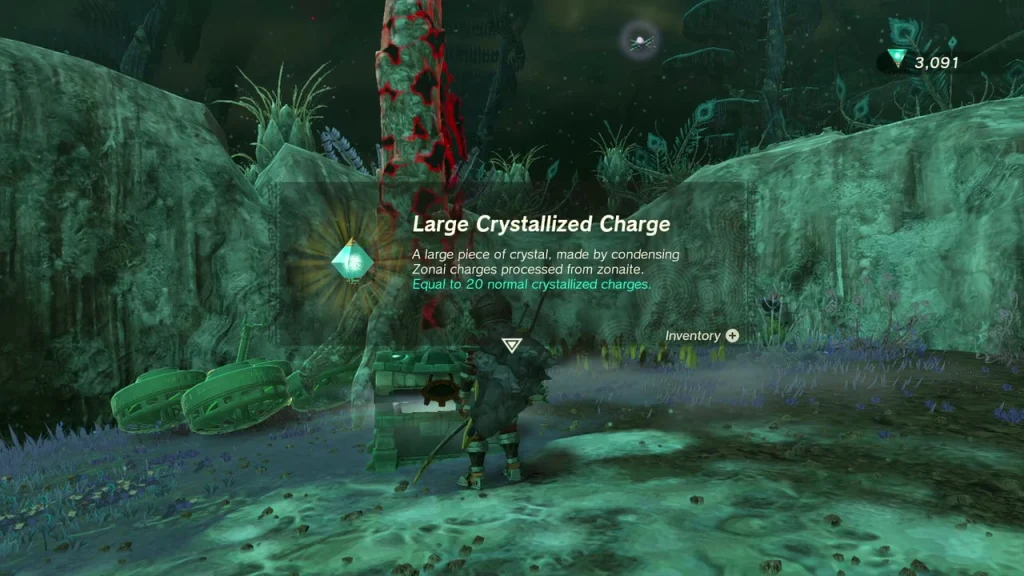 Large Crystallized Charge item box beside a chest at Rok Grove Large Crystallized Charge item box beside a chest at Rok Grove