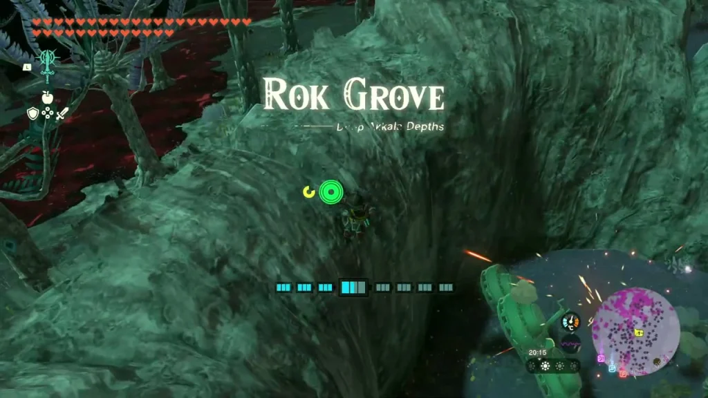 Rok Grove location title over a cavern slope in the Depths Rok Grove location title over a cavern slope in the Depths