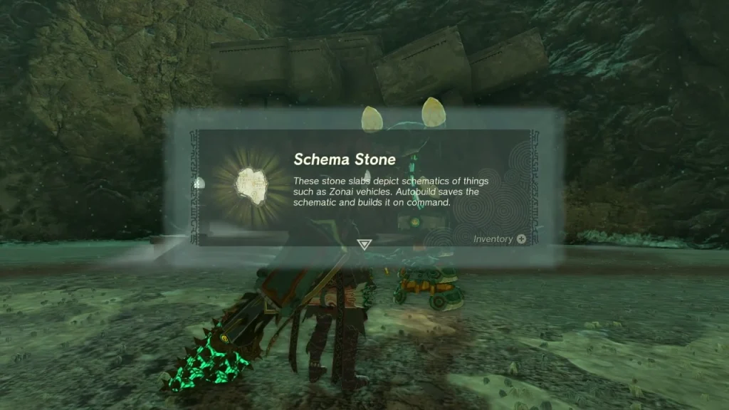 Schema Stone item box in the mine hall beside the Steward Construct Schema Stone item box in the mine hall beside the Steward Construct