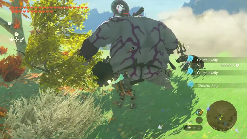 Boss Bokoblin standing in the autumn clearing with Chuchu Jelly dropped Boss Bokoblin standing in the autumn clearing with Chuchu Jelly dropped