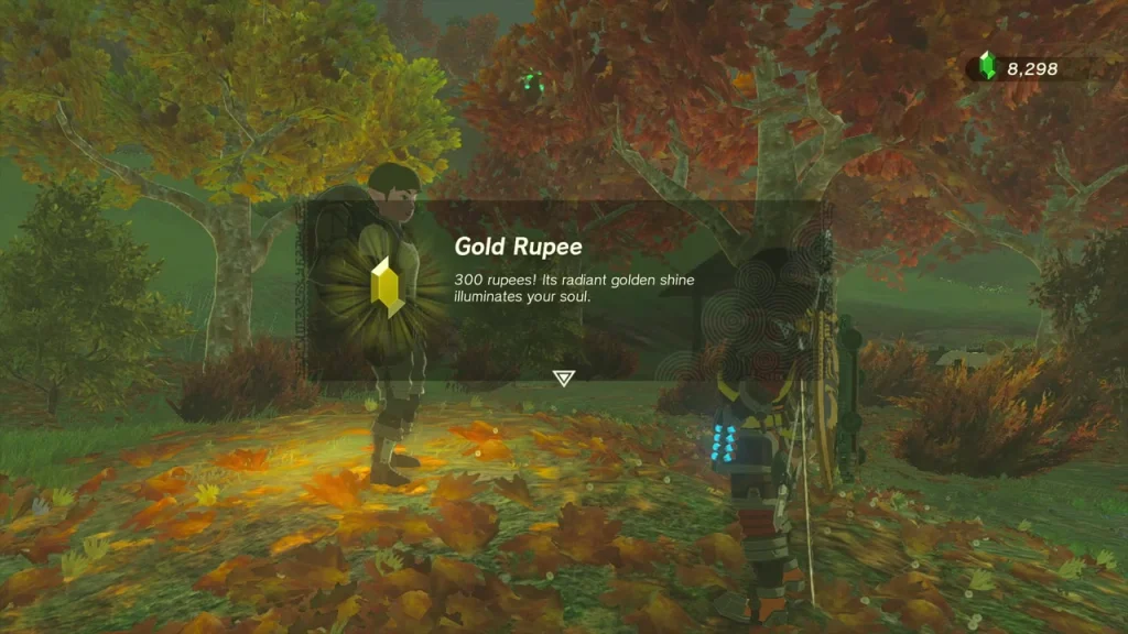 Gold Rupee item box at the autumn camp Gold Rupee item box at the autumn camp
