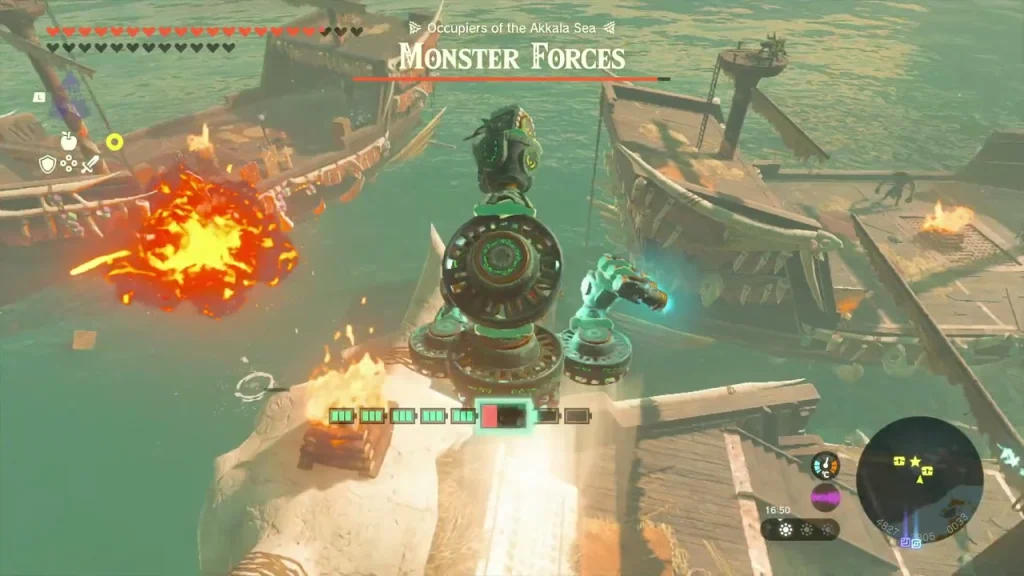 Monster Forces title above the pirate ships off North Akkala Beach Monster Forces title above the pirate ships off North Akkala Beach