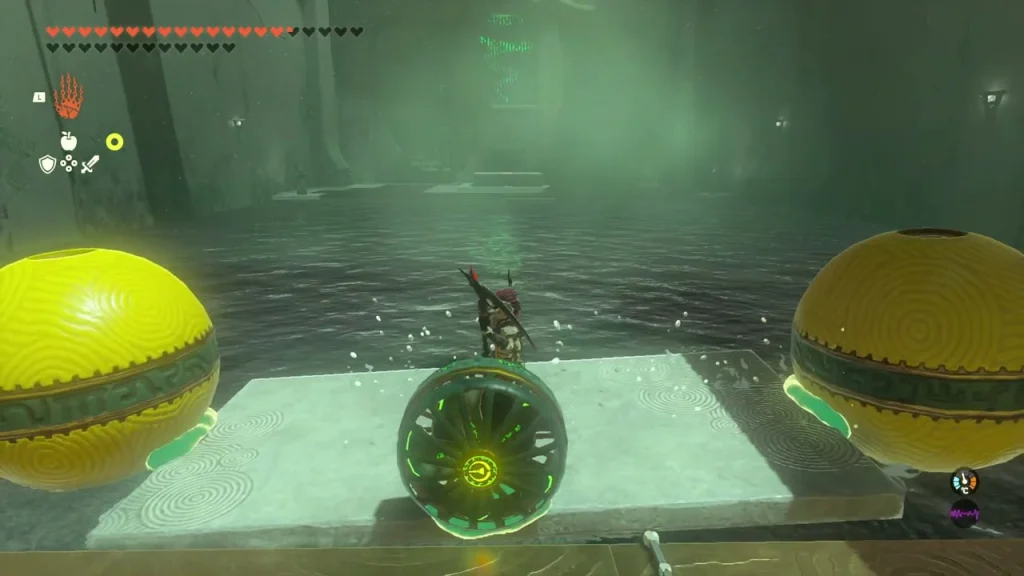 Two floating balls with the stone slab resting between them Two floating balls with the stone slab resting between them