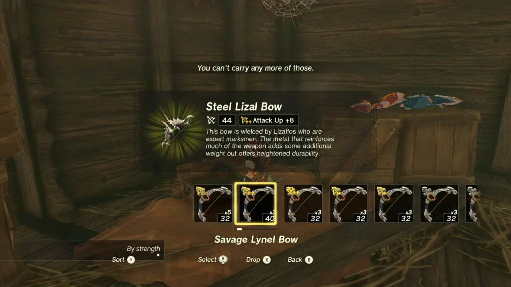 Steel Lizal Bow item box in the ship's cabin Steel Lizal Bow item box in the ship's cabin
