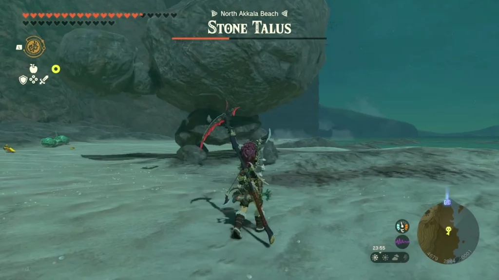 Stone Talus health bar on the beach Stone Talus health bar on the beach