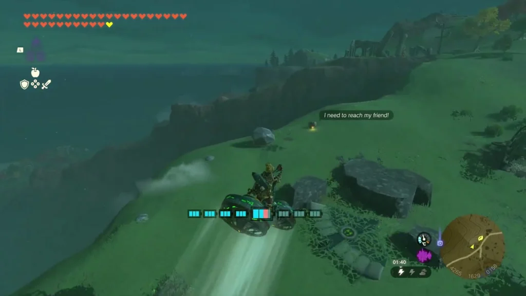 Exhausted Korok on a hillside by the shore asking to reach its friend Exhausted Korok on a hillside by the shore asking to reach its friend