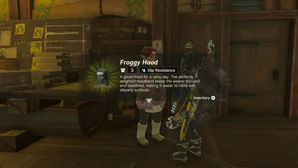 Froggy Hood item box after finishing Potential Princess Sightings at the Lucky Clover Gazette Froggy Hood item box after finishing Potential Princess Sightings at the Lucky Clover Gazette
