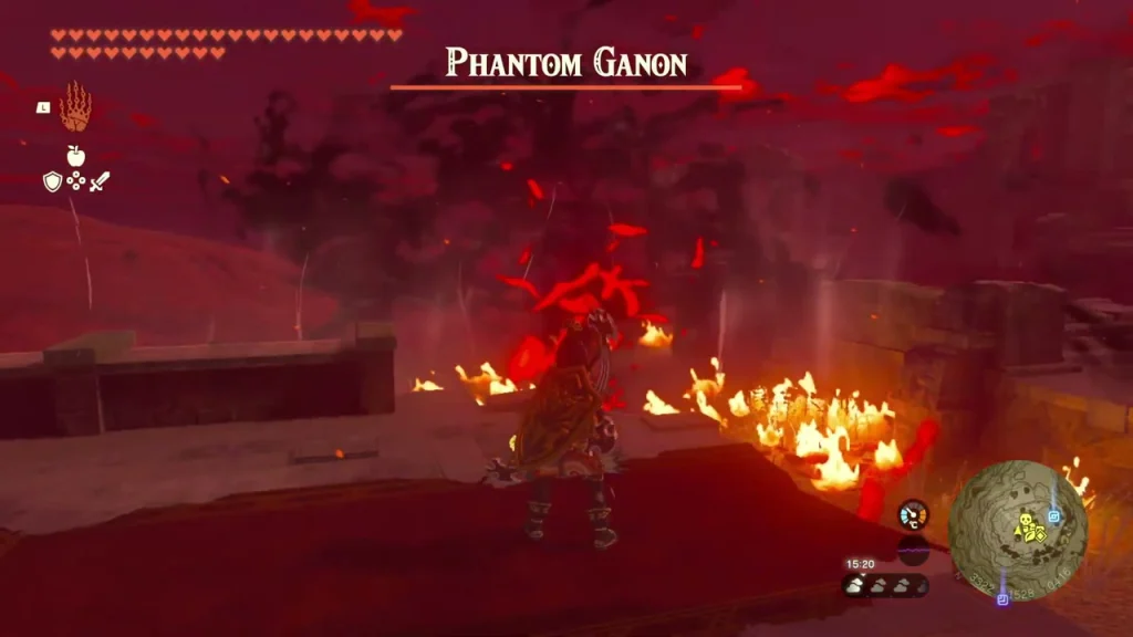 Phantom Ganon appearing in the red-lit ruins of Akkala Citadel Phantom Ganon appearing in the red-lit ruins of Akkala Citadel