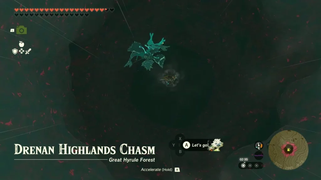 Drenan Highlands Chasm area name over the dark opening to the Depths Drenan Highlands Chasm area name over the dark opening to the Depths