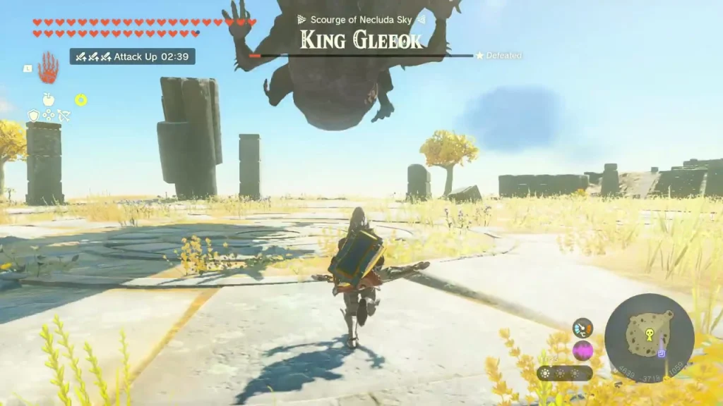 King Gleeok flipped upside down above the arena King Gleeok flipped upside down above the arena