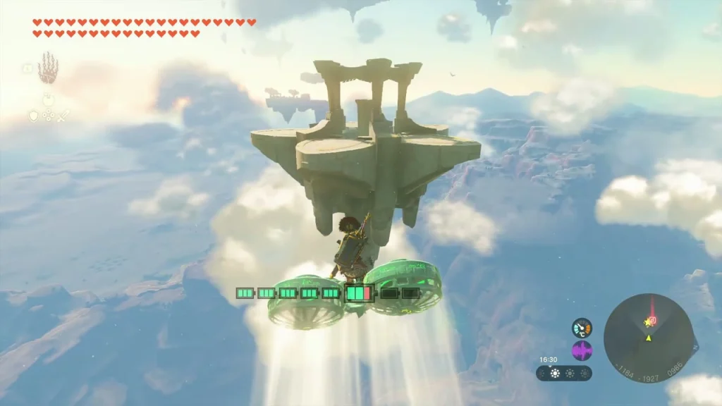 Floating island ruin above the clouds over Hyrule Field Floating island ruin above the clouds over Hyrule Field
