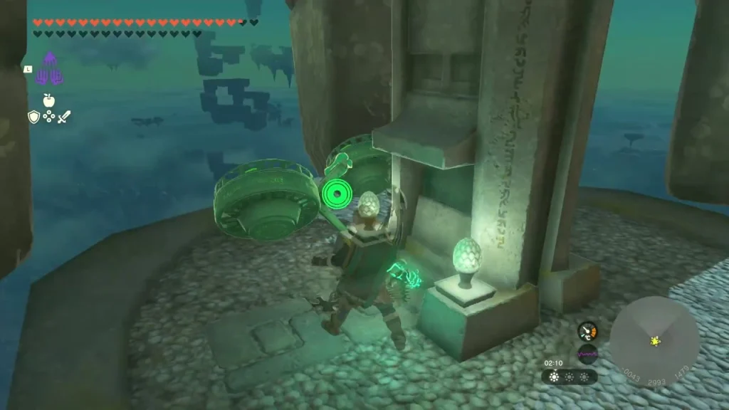 Tablet in a stone doorway beside a glowing lamp Tablet in a stone doorway beside a glowing lamp