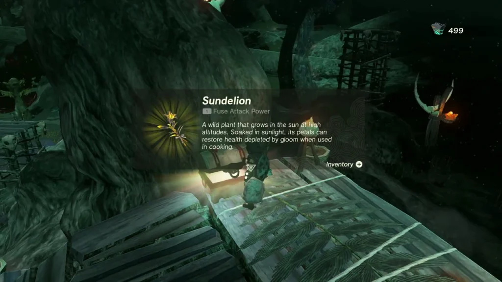 Sundelion held up at the lookout chest, with its fuse and cooking text Sundelion held up at the lookout chest, with its fuse and cooking text