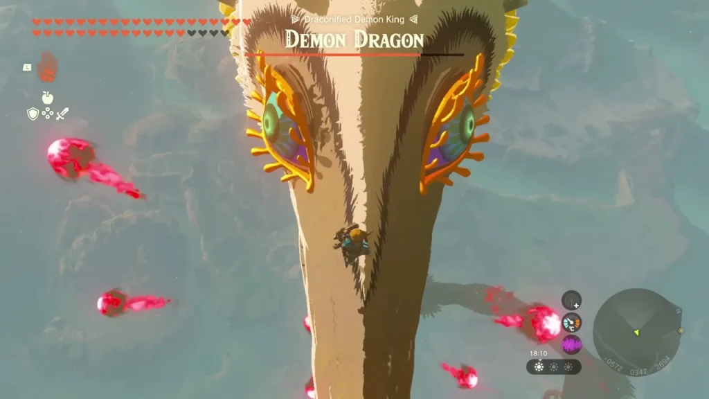 Demon Dragon title above the long dragon head as the Light Dragon flies Demon Dragon title above the long dragon head as the Light Dragon flies