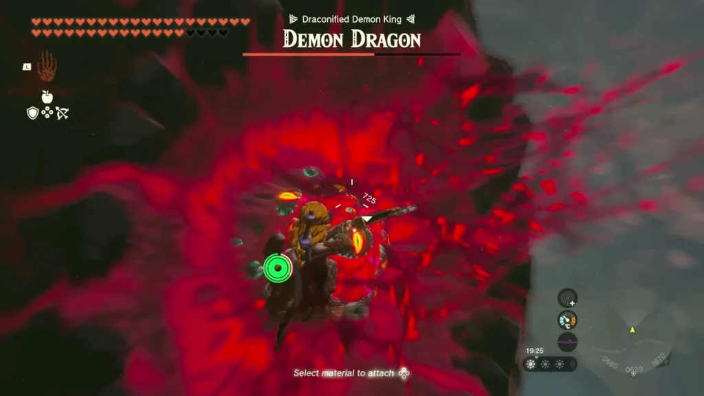 Glowing red weak spot on the Demon Dragon's back Glowing red weak spot on the Demon Dragon's back