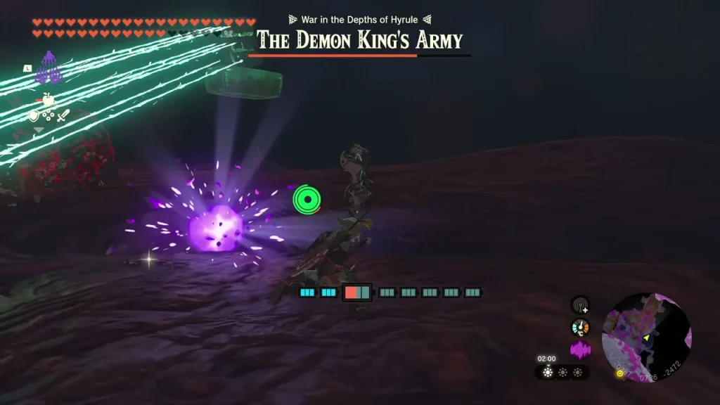 The Demon King's Army title as the battle begins in the red arena The Demon King's Army title as the battle begins in the red arena
