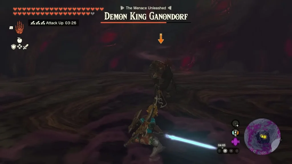 Demon King Ganondorf title shown over the dark arena Demon King Ganondorf title shown over the dark arena