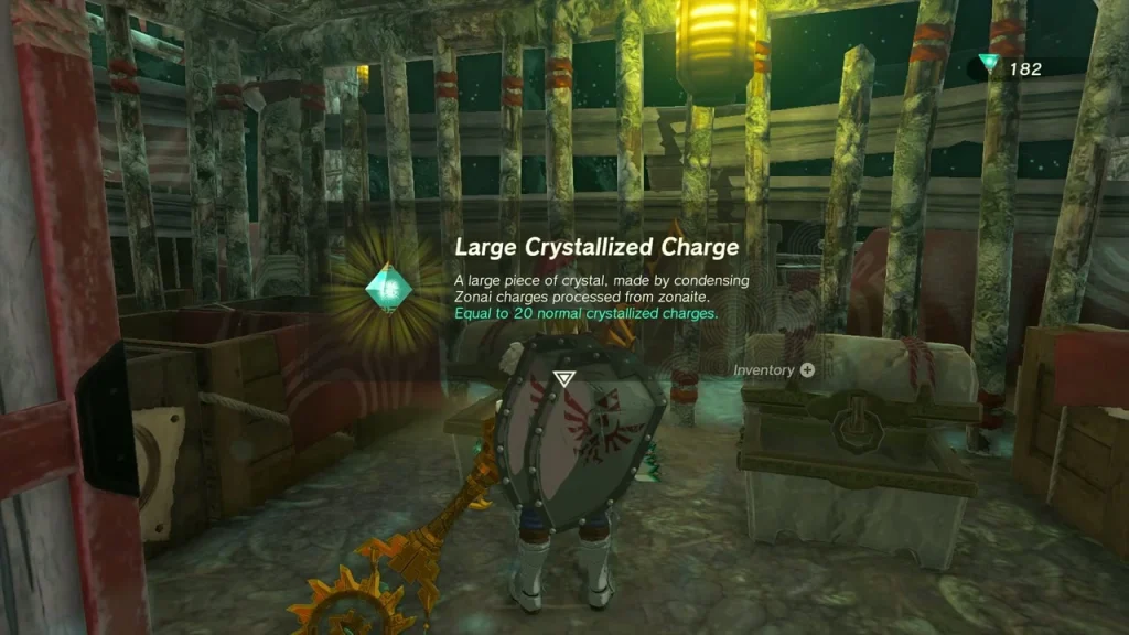 Large Crystallized Charge item box inside the Yiga storeroom Large Crystallized Charge item box inside the Yiga storeroom