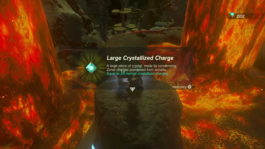 Large Crystallized Charge item box on the rock between the lavafalls Large Crystallized Charge item box on the rock between the lavafalls