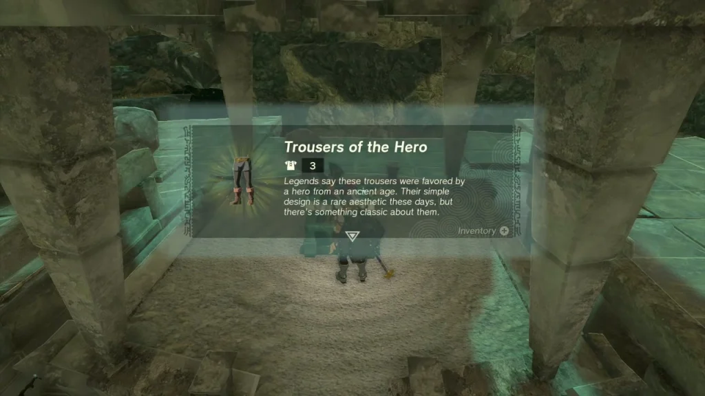 Trousers of the Hero item box above the opened mine chest Trousers of the Hero item box above the opened mine chest