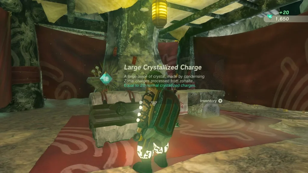 Large Crystallized Charge item box above the Yiga office chest