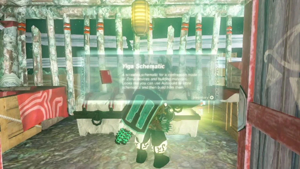 Yiga Schematic item box above the Yiga camp chest