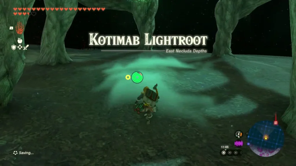 Kotimab Lightroot title over the glowing root in the Depths