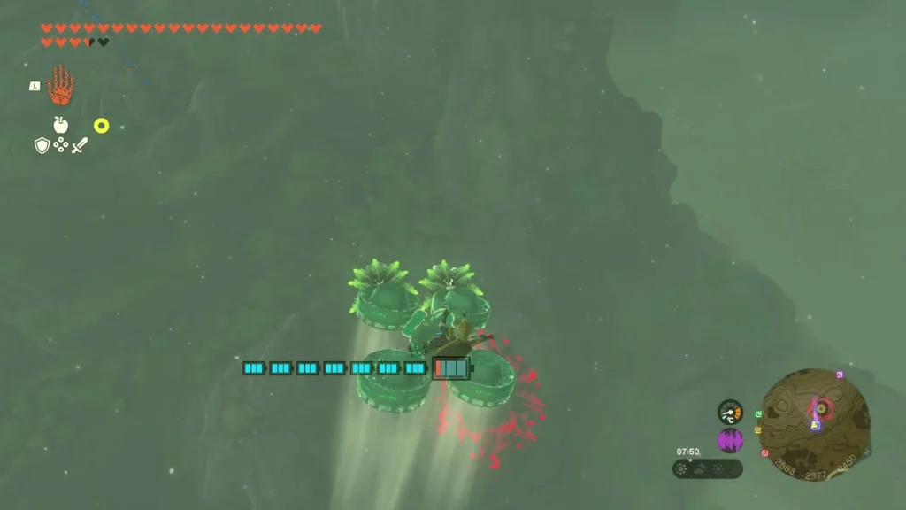 Hoverbike gliding into the dark thorn-filled chasm of the Depths