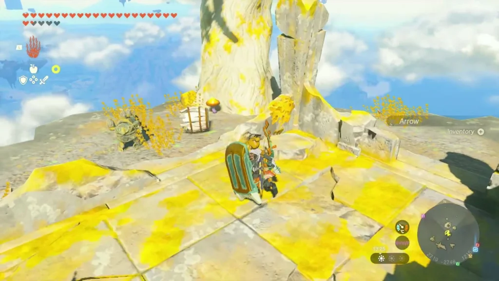 Yellow-grassed ruin platform on the first Necluda sky island