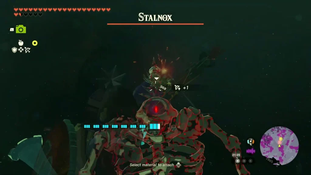 Stalnox name bar over the red-eyed skeleton in the dark