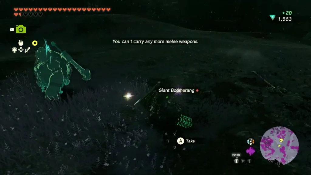 Giant Boomerang lying on the ground after the Stalnox fight