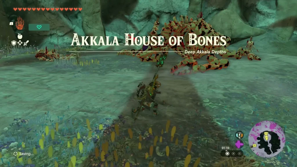 Akkala House of Bones title over a giant ribcage in Deep Akkala Depths Akkala House of Bones title over a giant ribcage in Deep Akkala Depths