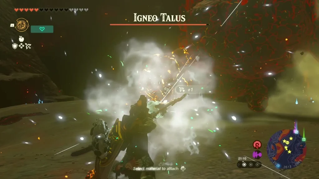 Igneo Talus struck by a bomb in a cloud of white smoke Igneo Talus struck by a bomb in a cloud of white smoke