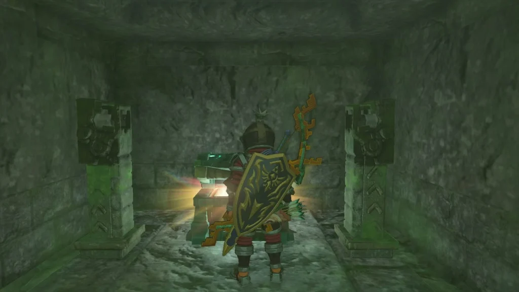 Open treasure chest glowing in the corridor at Thyphlo Ruins Open treasure chest glowing in the corridor at Thyphlo Ruins