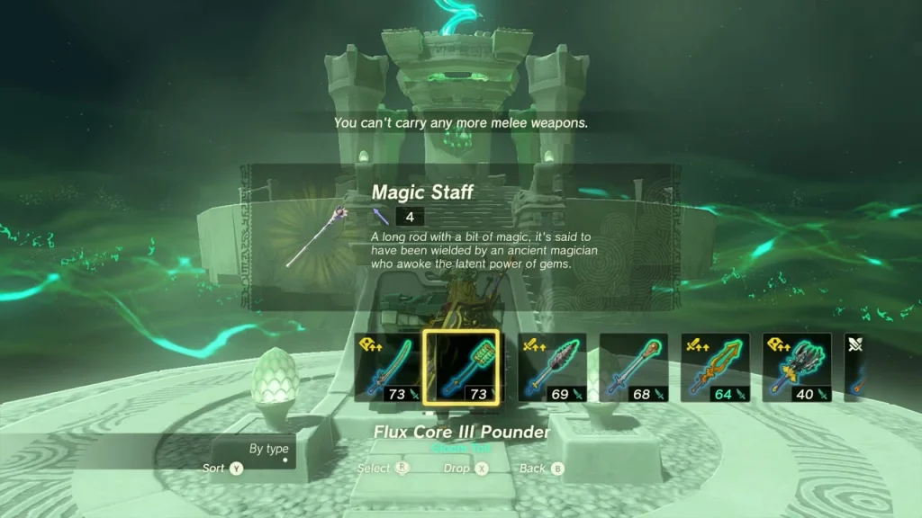 Magic Staff item box above the chest in Jiotak Shrine Magic Staff item box above the chest in Jiotak Shrine